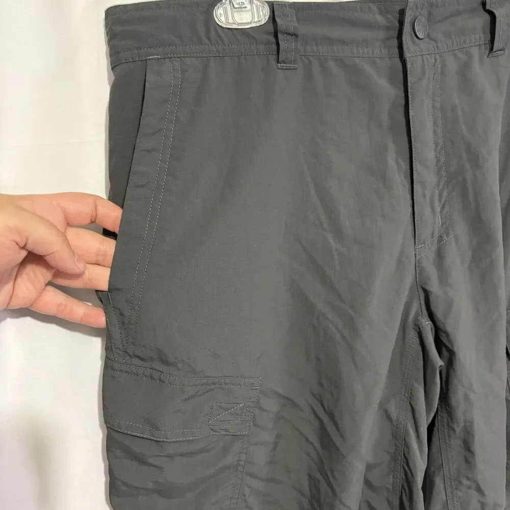 The North Face Shorts Mens 36 Black Nylon Hiking Quick Dry Cargo Zip Pocket